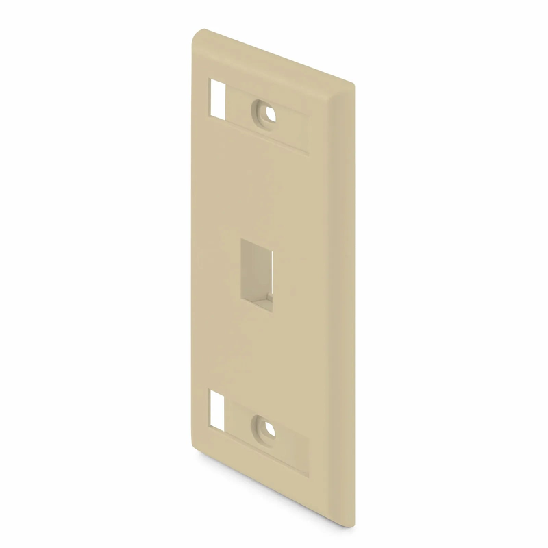 SFPS SyncEase Single Gang One Port Keystone Faceplate, Label Pockets, Ivory