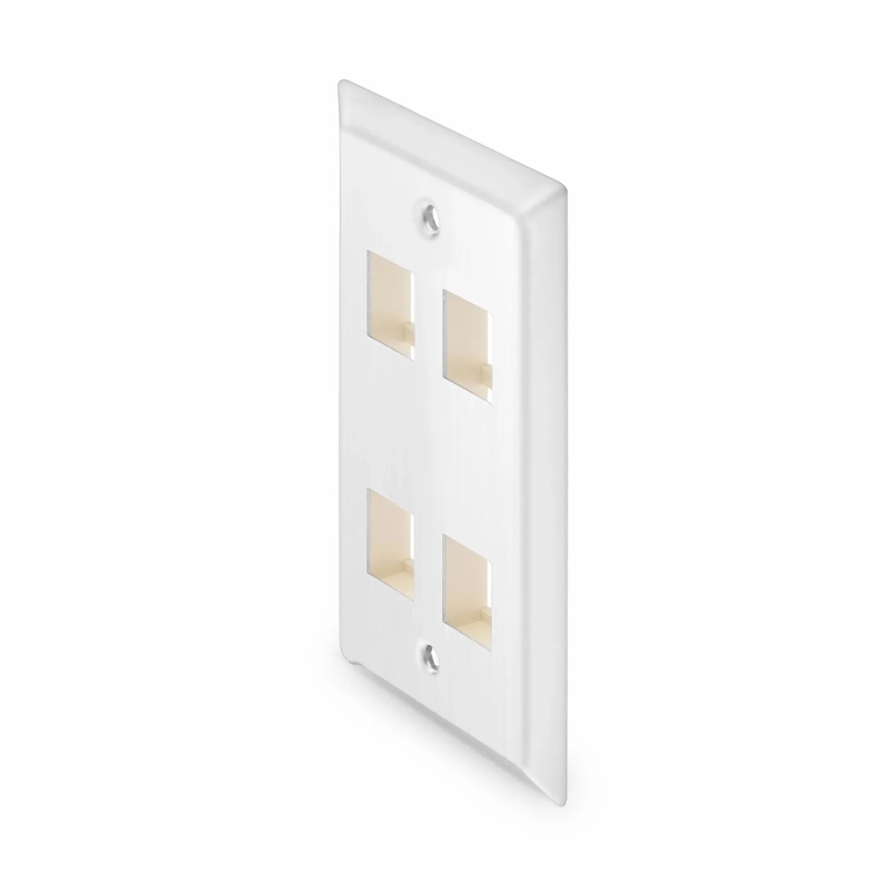 SFPS SyncEase Stainless Steel Four Port Keystone Single Gang Wall Plate