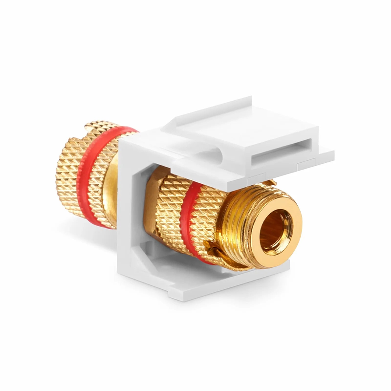 SFPS Binding Post SyncEase Coupler, Red Stripe, White Housing