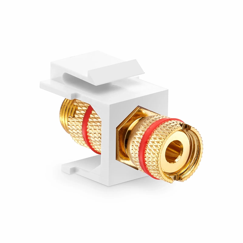 SFPS Binding Post SyncEase Coupler, Red Stripe, White Housing