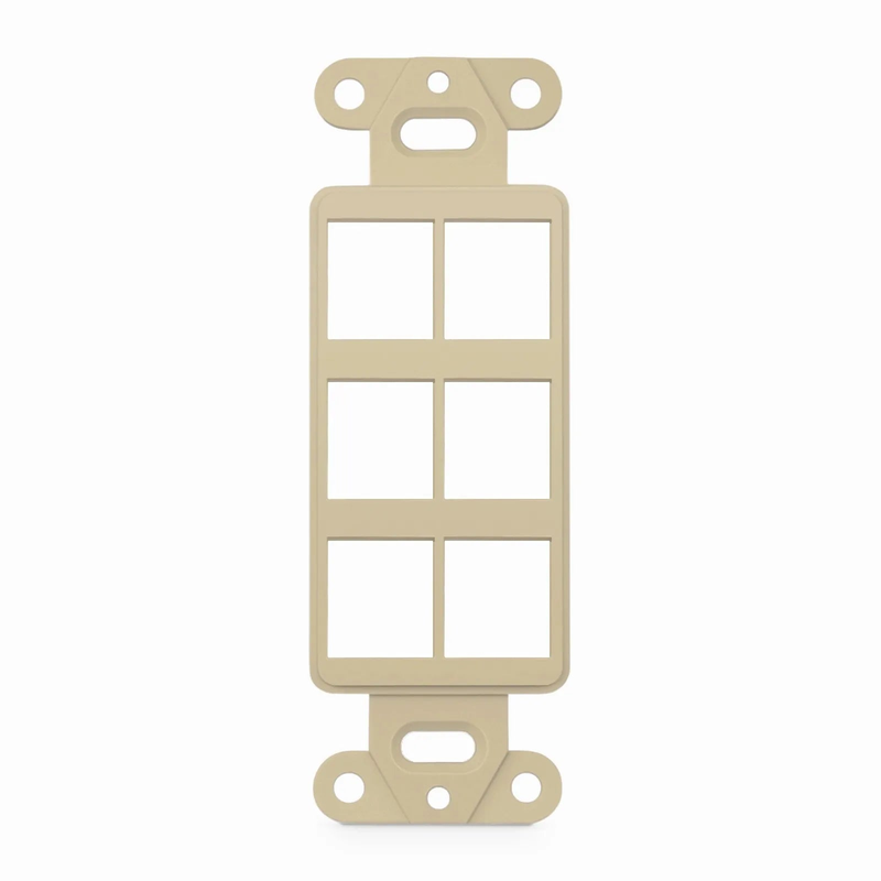 SFPS SyncEaseFFSystem Faceplate Frame Keystone Insert, 6 Ports, Ivory, 4.09'' x 1.4''