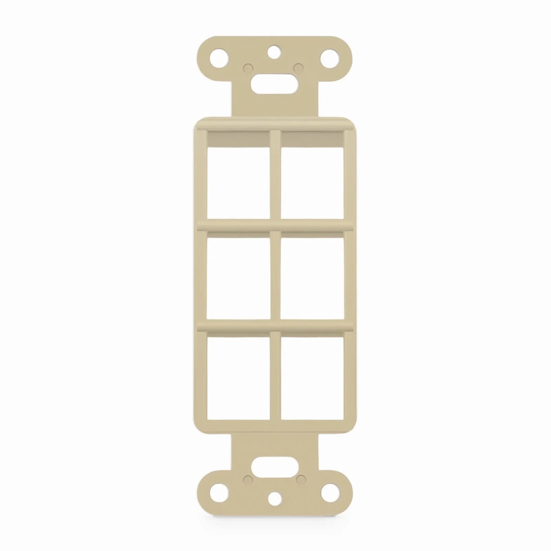 SFPS SyncEaseFFSystem Faceplate Frame Keystone Insert, 6 Ports, Ivory, 4.09'' x 1.4''