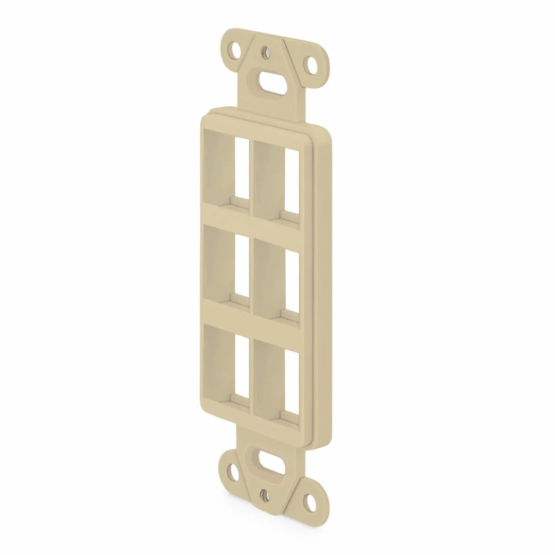 SFPS SyncEaseFFSystem Faceplate Frame Keystone Insert, 6 Ports, Ivory, 4.09'' x 1.4''