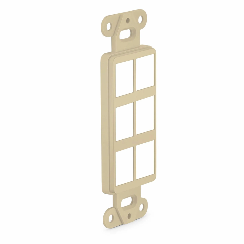 SFPS SyncEaseFFSystem Faceplate Frame Keystone Insert, 6 Ports, Ivory, 4.09'' x 1.4''