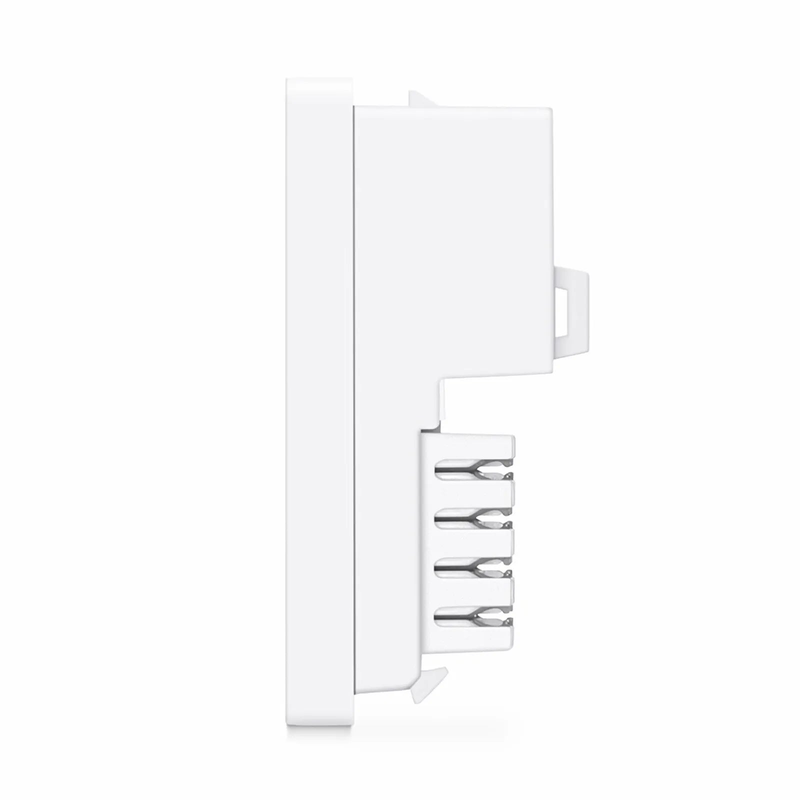 SFPS British-Style Cat6 Shuttered Faceplate Frame Insert, Label Pockets, Flat, 1 Port, White, 1.97'' x 0.98''