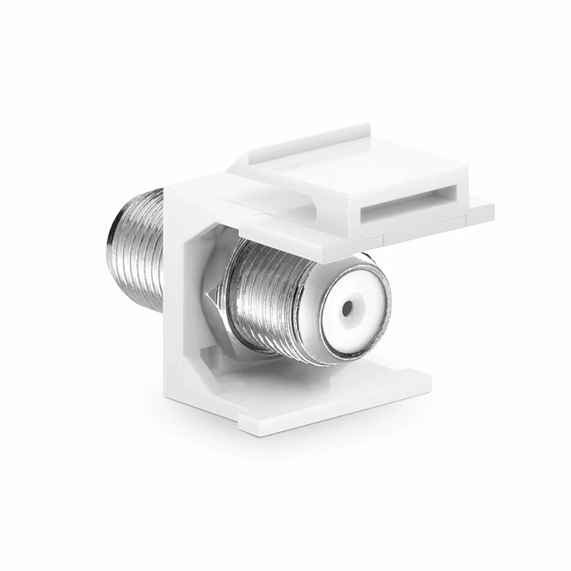 SFPS Feedthrough SyncEase F-Connector, Nickel-Plated, White Housing