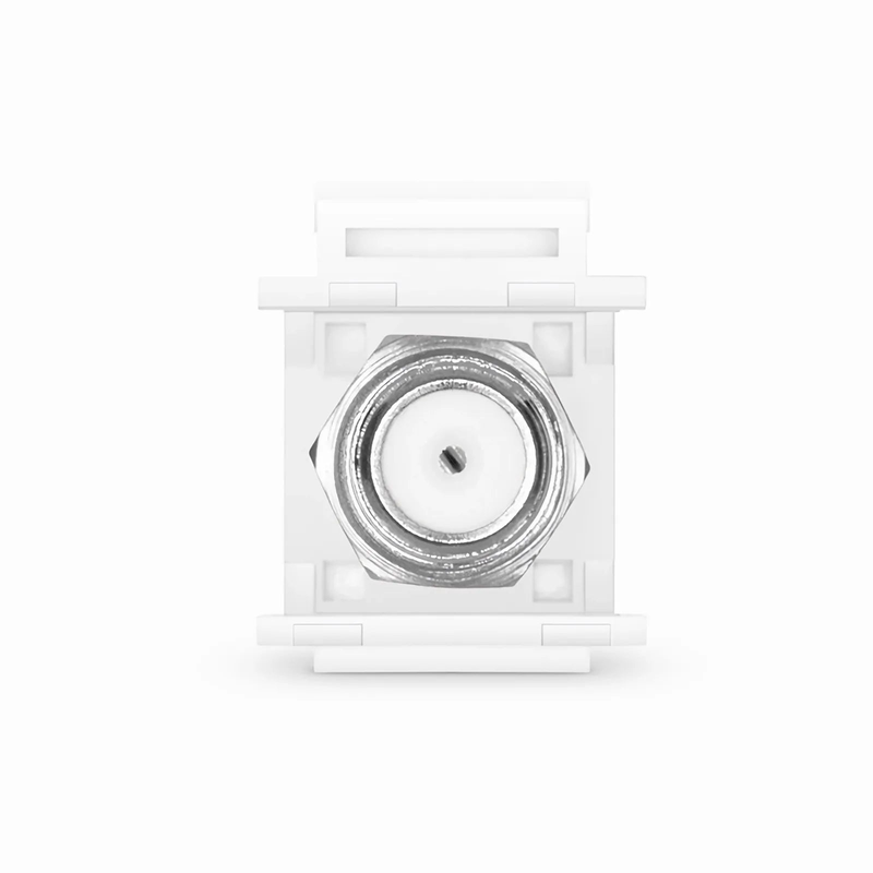 SFPS Feedthrough SyncEase F-Connector, Nickel-Plated, White Housing