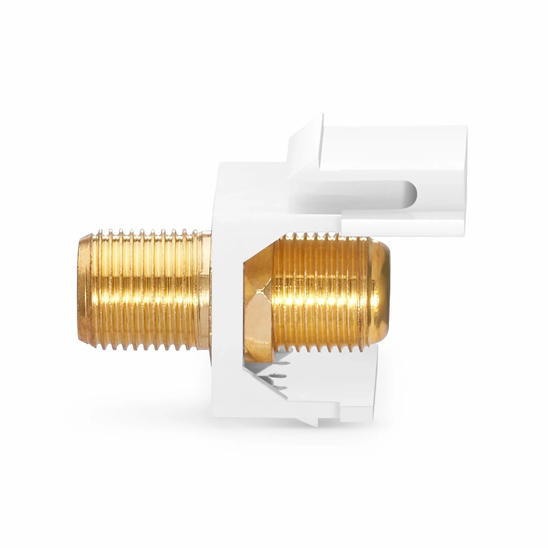 SFPS Feedthrough SyncEase F-Connector, Gold-Plated, White Housing