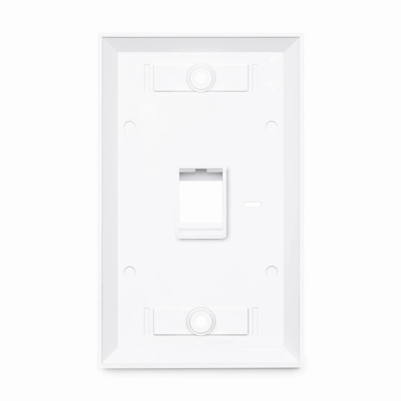 SFPS Single Gang Keystone Faceplate, Computer and Telephone Identification Icons, 1 Port, White, 4.49'' x 2.76''