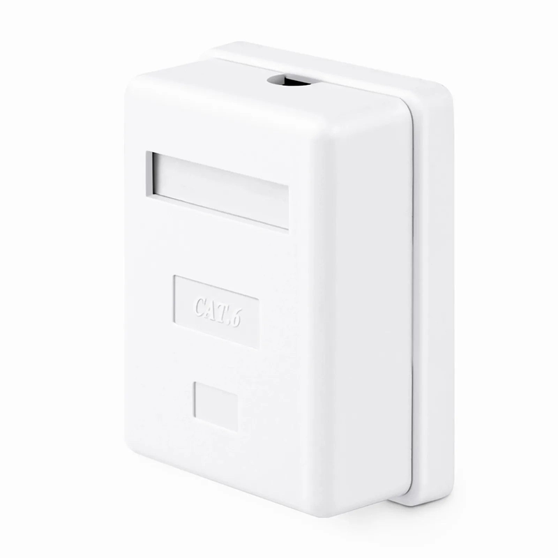 SFPS Cat6 RJ45 Shielded Surface Mount Box, 1 Port, White