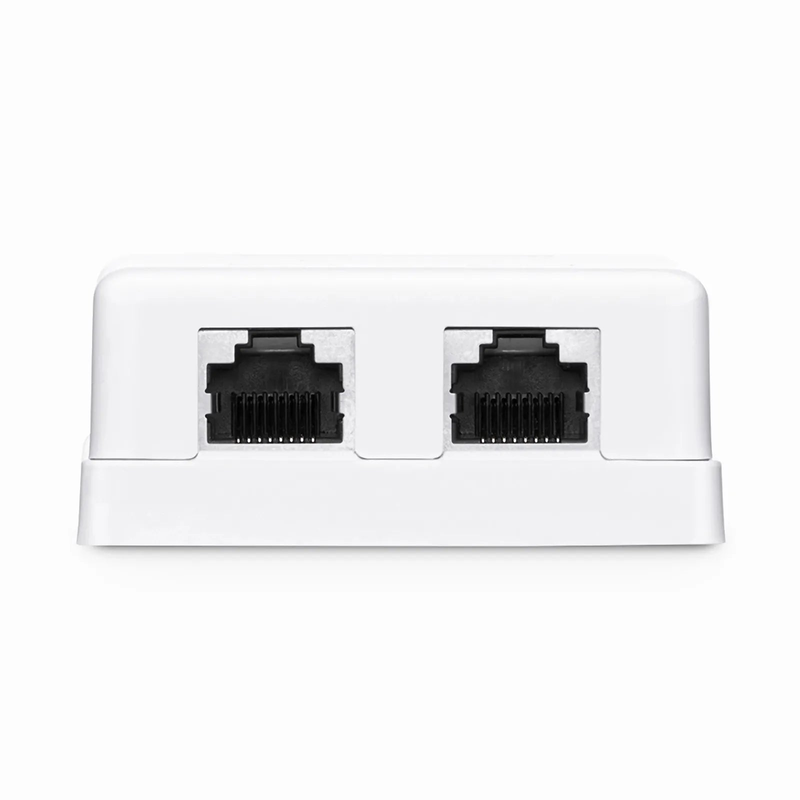 SFPS Cat6 RJ45 Shielded Surface Mount Box, 2 Ports, White