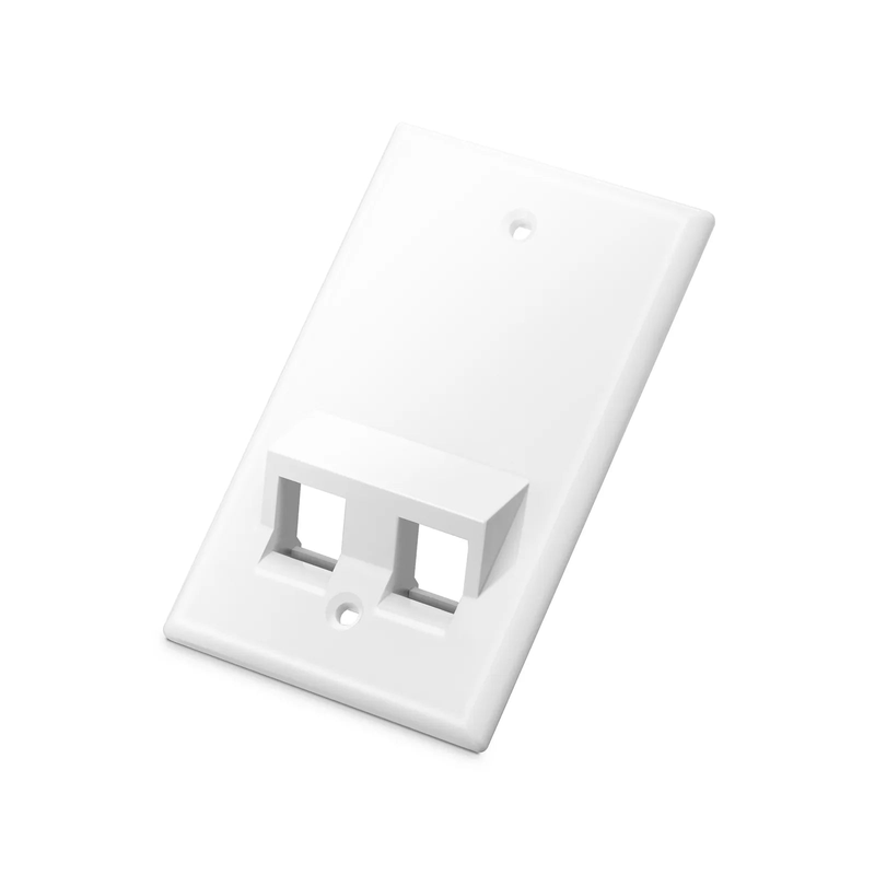 SFPS SyncEase Two Port Keystone Single Gang Wall Plate, White
