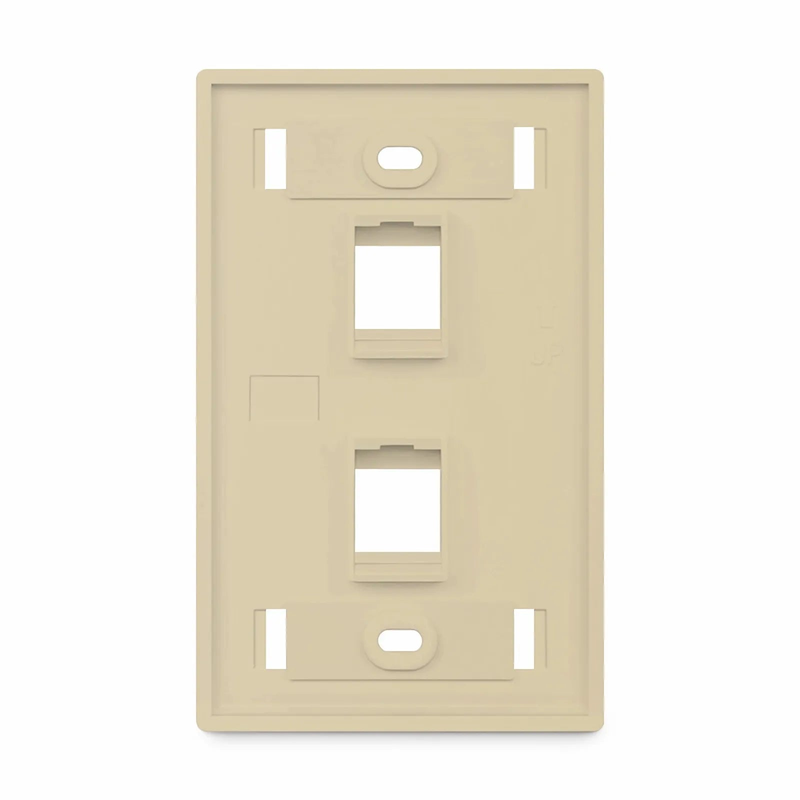 SFPS SyncEase Single Gang Two Port Keystone Faceplate, Label Pockets, Ivory