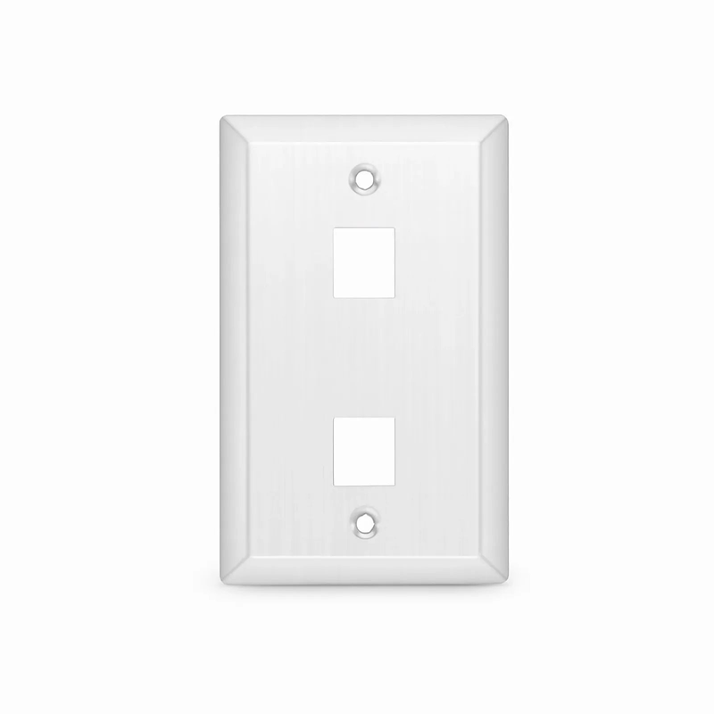 SFPS SyncEase Stainless Steel Two Port Keystone Single Gang Wall Plate