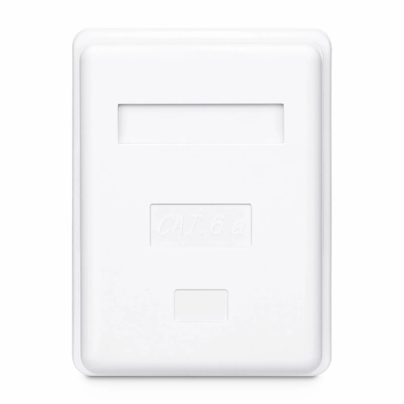 SFPS Cat6a RJ45 Shielded Surface Mount Box, 1 Port, White