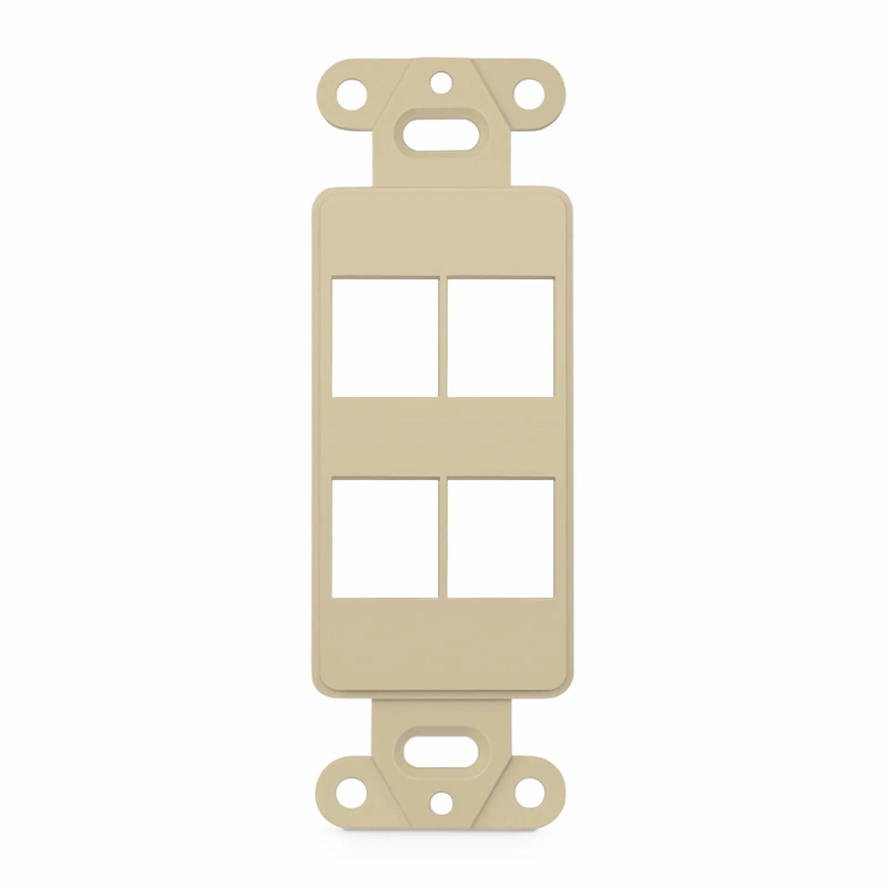 SFPS SyncEaseFFSystem Faceplate Frame Keystone Insert, 4 Ports, Ivory, 4.09'' x 1.4''