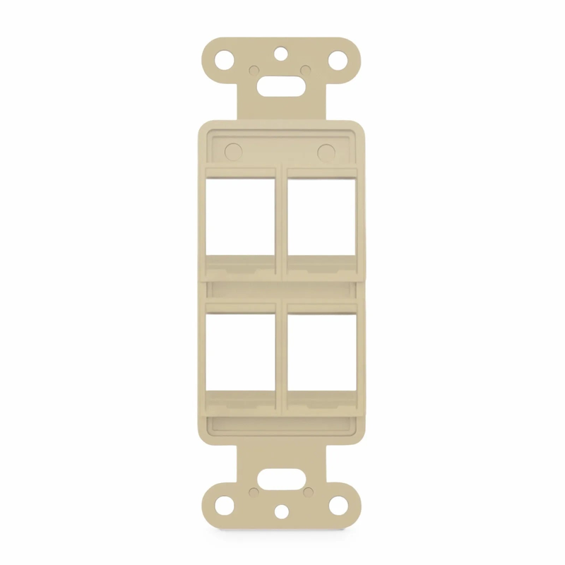 SFPS SyncEaseFFSystem Faceplate Frame Keystone Insert, 4 Ports, Ivory, 4.09'' x 1.4''