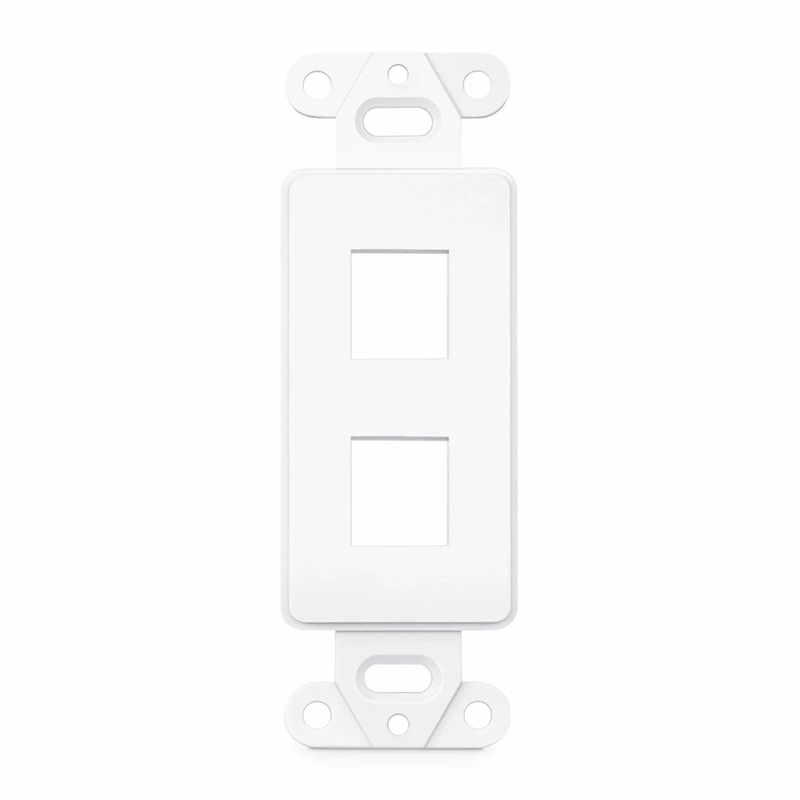 SFPS Faceplate Frame Keystone Insert, 2 Ports, White, 4.09'' x 1.40''