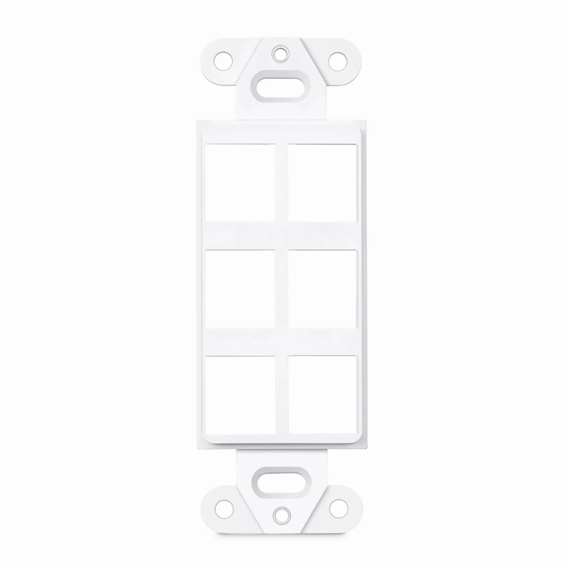 SFPS Faceplate Frame Keystone Insert, 6 Ports, White, 4.09'' x 1.40''