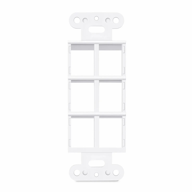 SFPS Faceplate Frame Keystone Insert, 6 Ports, White, 4.09'' x 1.40''