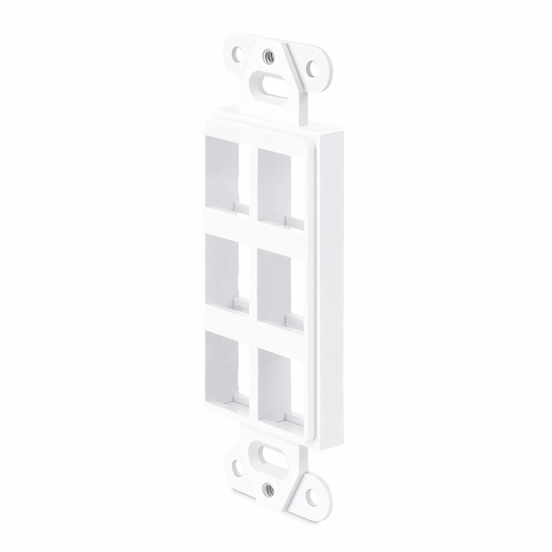 SFPS Faceplate Frame Keystone Insert, 6 Ports, White, 4.09'' x 1.40''