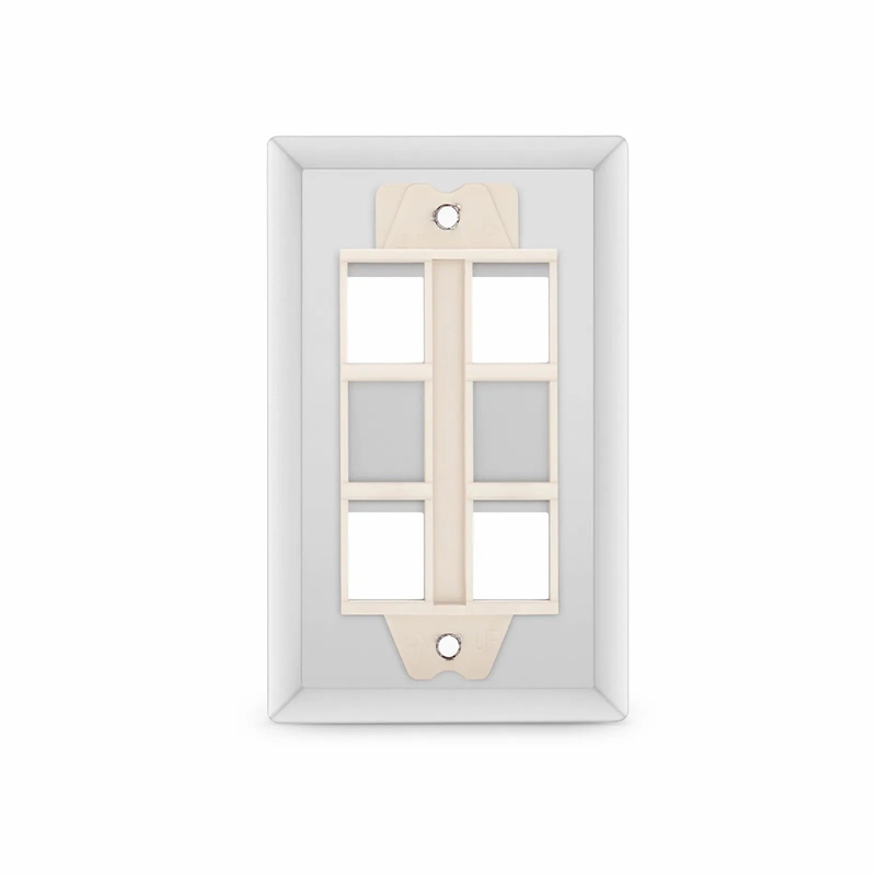 SFPS SyncEase Stainless Steel Four Port Keystone Single Gang Wall Plate