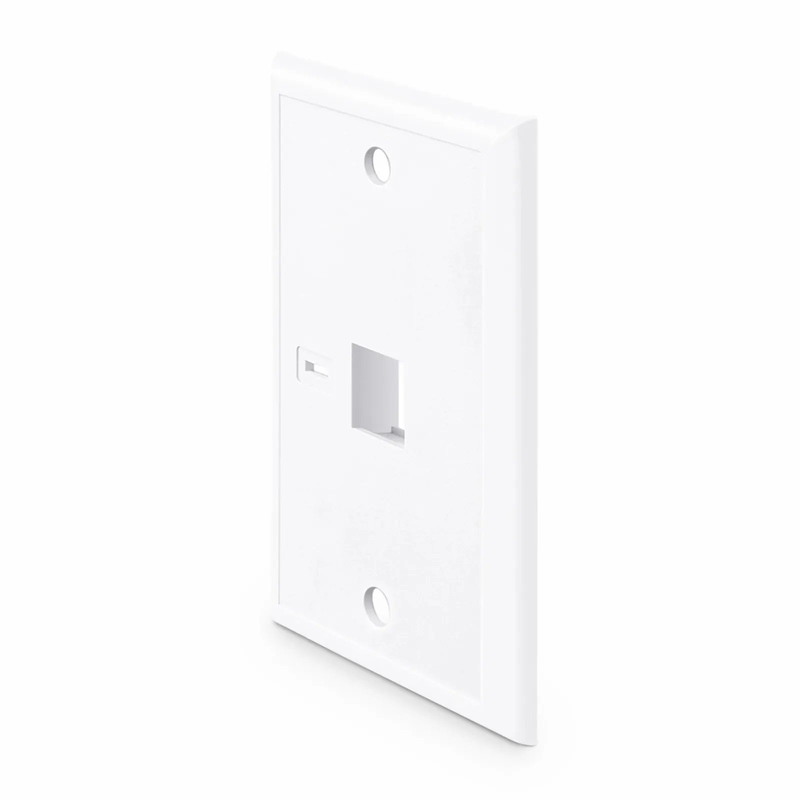 SFPS Single Gang Keystone Faceplate, Computer and Telephone Identification Icons, 1 Port, White, 4.49'' x 2.76''