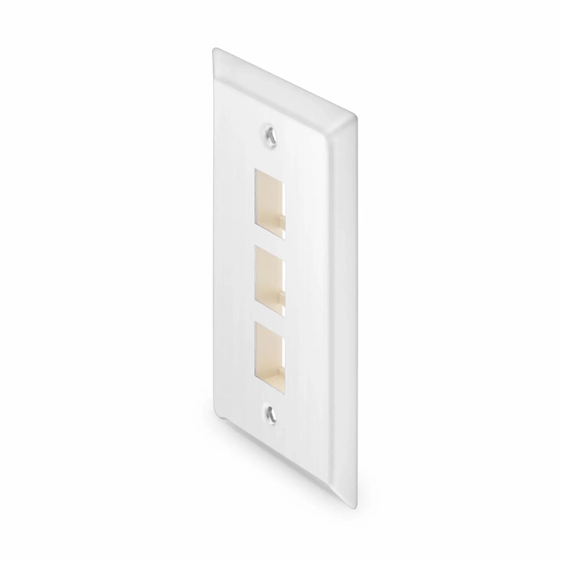 SFPS SyncEase Stainless Steel Three Port Keystone Single Gang Wall Plate