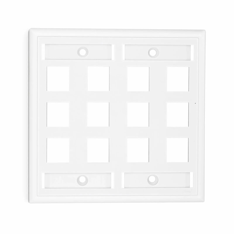 SFPS SyncEase Single Gang Twelve Port Keystone Faceplate, Label Pockets, White