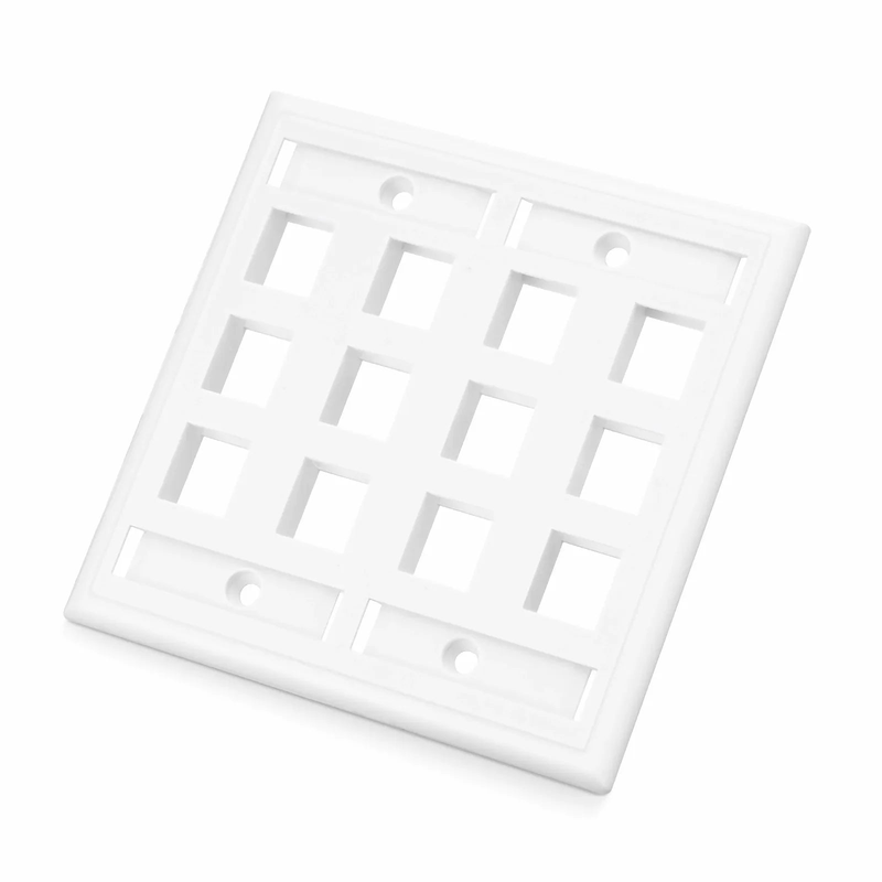 SFPS SyncEase Single Gang Twelve Port Keystone Faceplate, Label Pockets, White