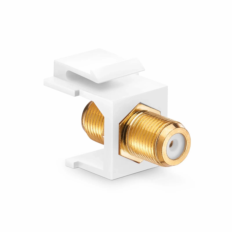 SFPS Feedthrough SyncEase F-Connector, Gold-Plated, White Housing