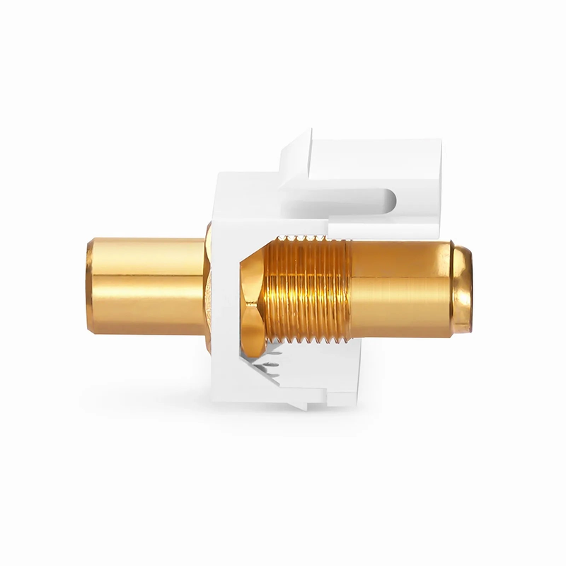 SFPS RCA Feedthrough SyncEase Connector, Gold-Plated, White Housing