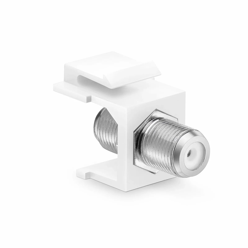 SFPS Feedthrough SyncEase F-Connector, Nickel-Plated, White Housing