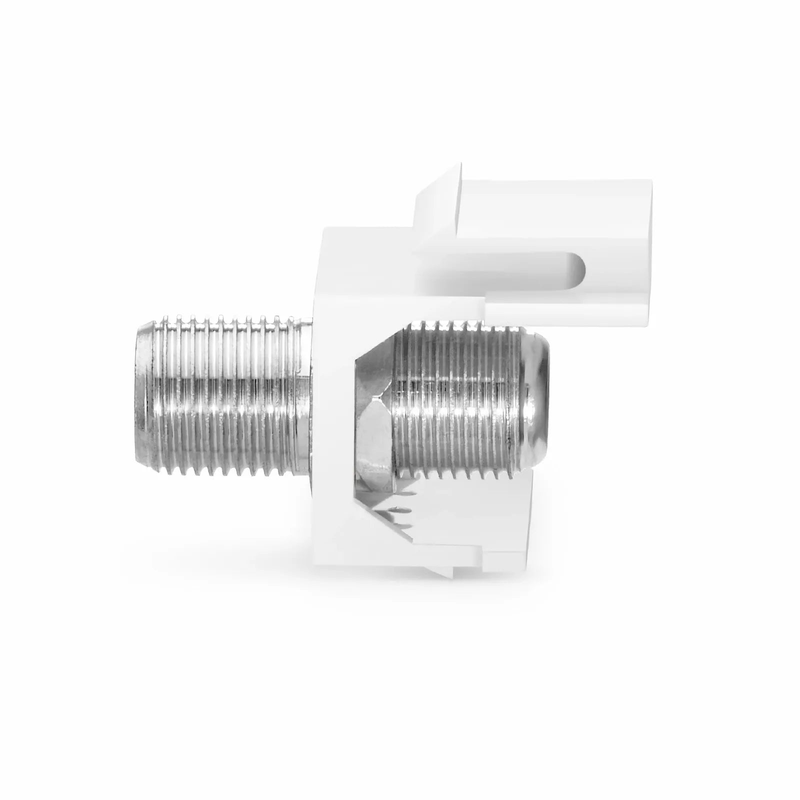 SFPS Feedthrough SyncEase F-Connector, Nickel-Plated, White Housing