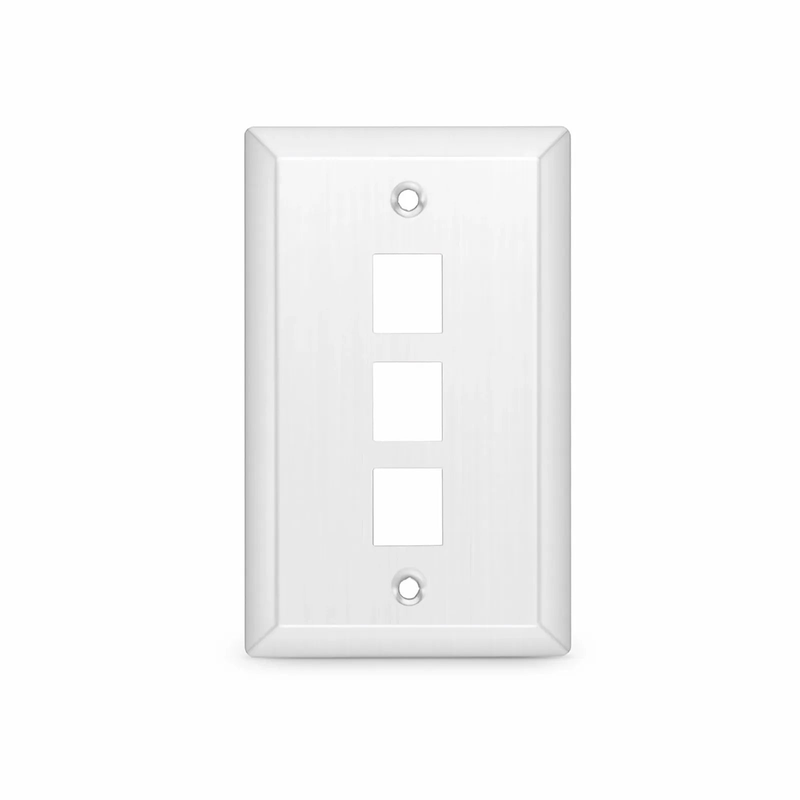 SFPS SyncEase Stainless Steel Three Port Keystone Single Gang Wall Plate
