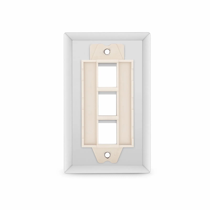 SFPS SyncEase Stainless Steel Three Port Keystone Single Gang Wall Plate