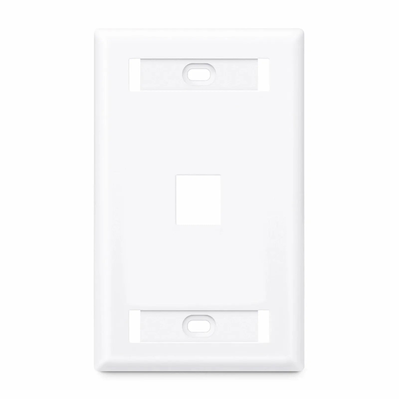 SFPS Single Gang Keystone Faceplate, Label Pockets, 1 Port, White, 4.49'' x 2.76''