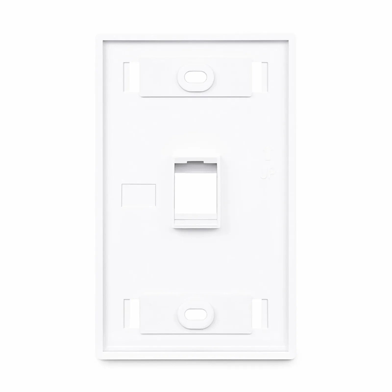SFPS Single Gang Keystone Faceplate, Label Pockets, 1 Port, White, 4.49'' x 2.76''