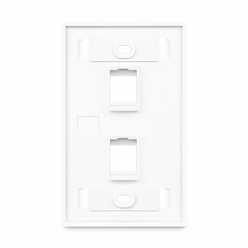 SFPS Single Gang Keystone Faceplate, Label Pockets, 2 Ports, White, 4.49'' x 2.76''