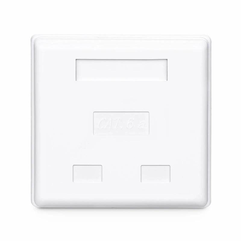 SFPS Cat6a RJ45 Shielded Surface Mount Box, 2 Ports, White