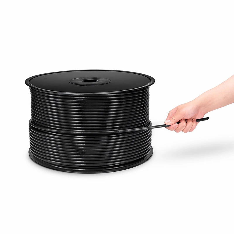 SFPS Cat6 Ethernet Bulk Cable, 1000ft (305m), UL Listed, 23AWG Solid Pure Bare Copper Wire, 550MHz, Unshielded (UTP), PVC CMR, with Reel (Black)