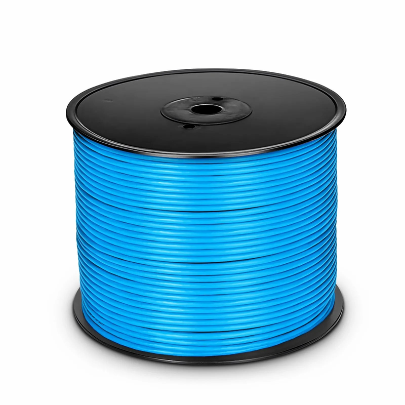 SFPS Cat6 Ethernet Bulk Cable, 1000ft (305m), 23AWG Solid Pure Bare Copper Wire, 550MHz, Unshielded (UTP), PVC CMP, with Reel (Blue)