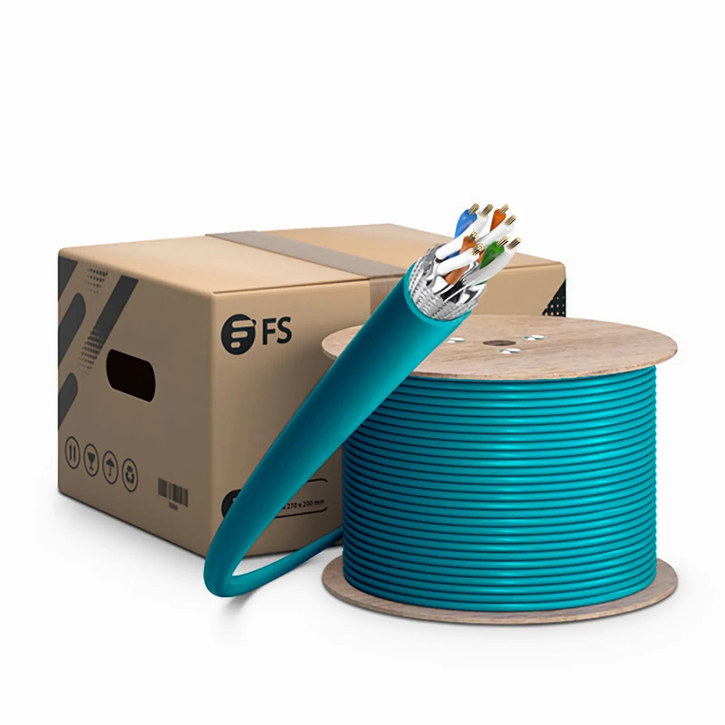 SFPS Cat6a Industrial Ethernet Bulk Cable, 1000ft (305m), 26AWG Stranded Pure Bare Copper Wire, 750MHz, Shielded (S/FTP), PUR, with Reel
