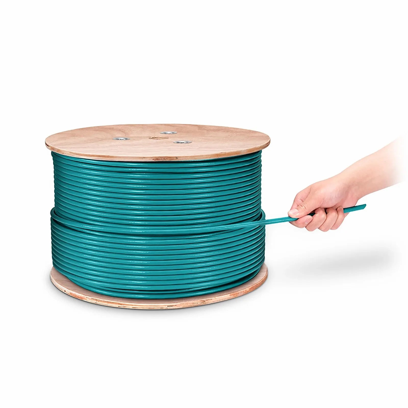 SFPS Cat6a Industrial Ethernet Bulk Cable, 1000ft (305m), 26AWG Stranded Pure Bare Copper Wire, 750MHz, Shielded (S/FTP), PUR, with Reel