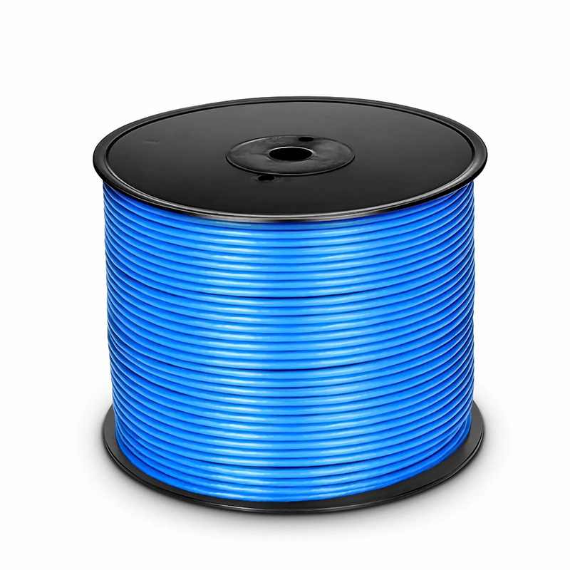 SFPS Cat6 Ethernet Bulk Cable, 1000ft (305m), UL Listed, 23AWG Solid Pure Bare Copper Wire, 550MHz, Shielded (F/UTP), PVC CMR (Blue)