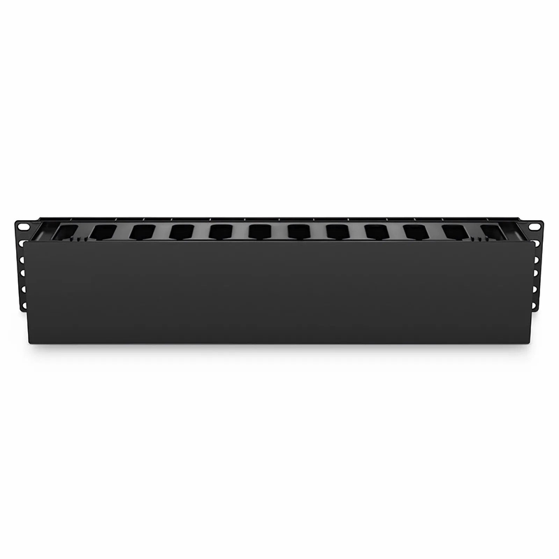 SFPS Horizontal Single Sided Manager, 2RU, Finger Duct with Cover, 3.43 in. Depth