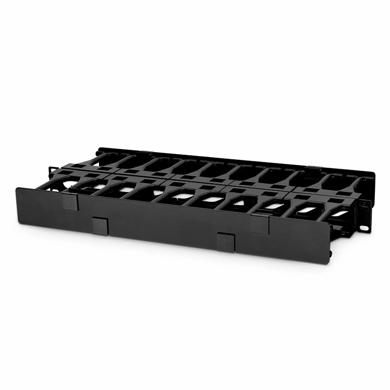 SFPS Horizontal Dual Sided High Capacity Cable Manager, 1RU, Finger Duct with Cover, 9.07 in. Depth
