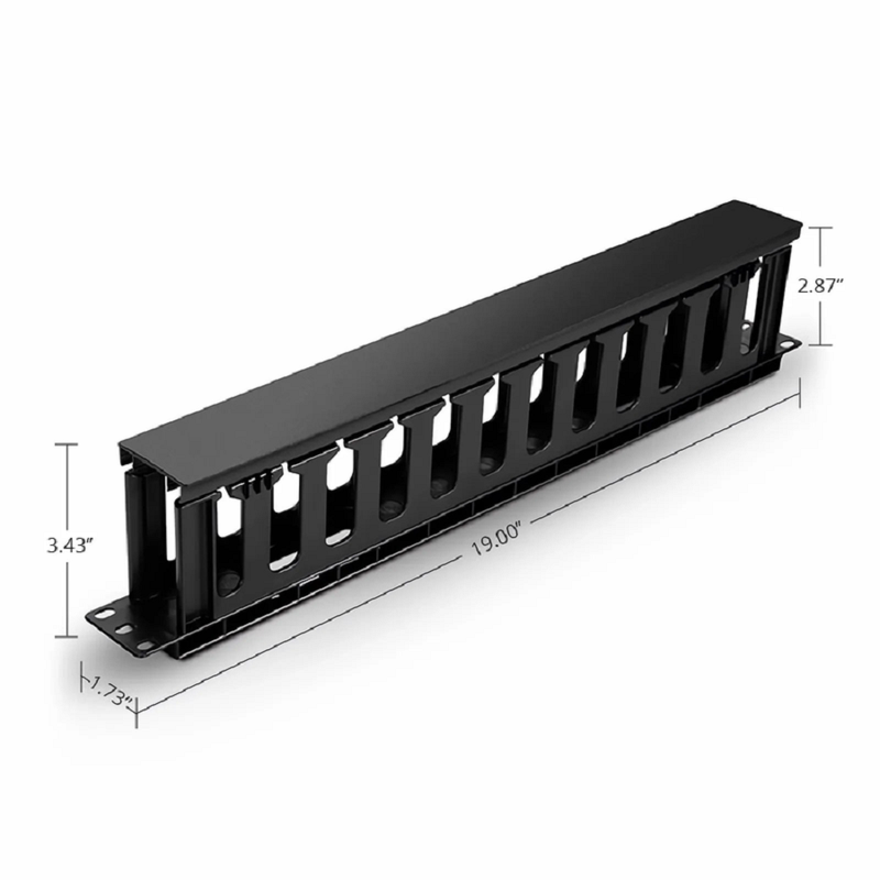 SFPS Horizontal Single Sided Manager, 1RU, Finger Duct with Cover, 3.43 in. Depth