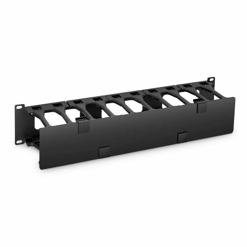 SFPS Horizontal Single Sided High Capacity Cable Manager, 2RU, Finger Duct with Cover, 4.56 in. Depth