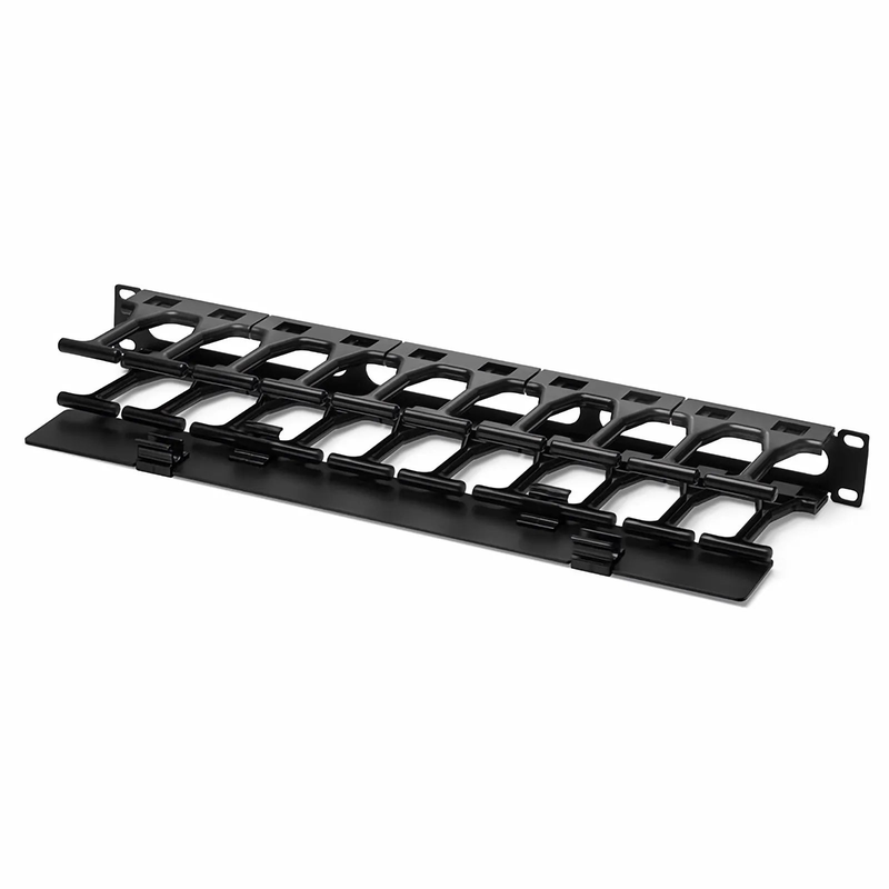 SFPS Horizontal Single Sided Steel Manager, 1RU, Finger Duct with Cover, 4.44 in. Depth